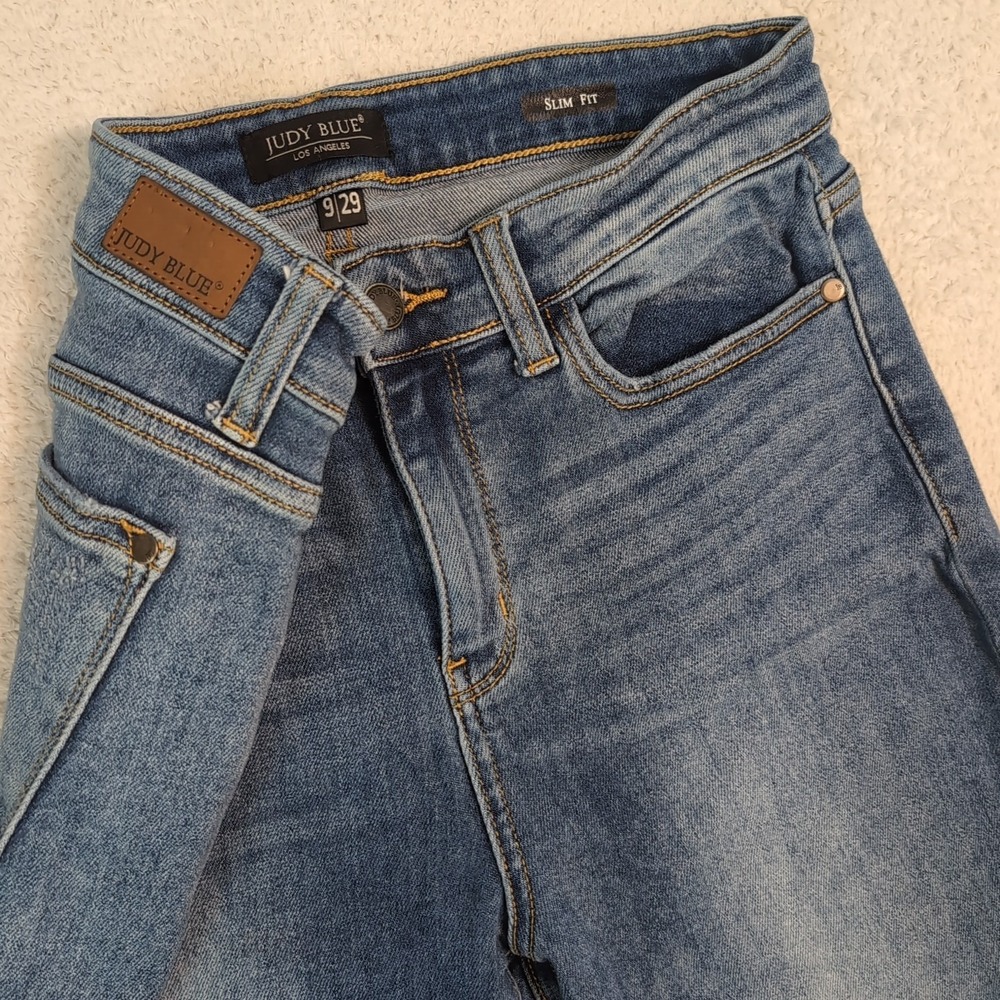 Judy Blue Slim Fit Jeans 9/29 30"x28" Stretch Denim Medium‎ Wash